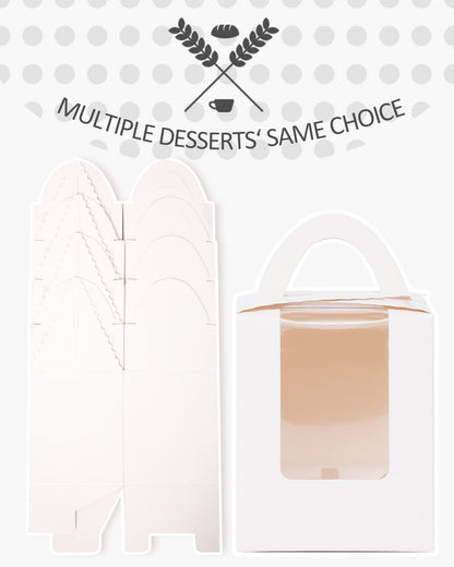 Cupcake Boxes Individual 60pcs Cupcake Holders Disposable White Single Cupcake Boxes with Window 3.6x3.6x4.3 inch Cupcake Containers