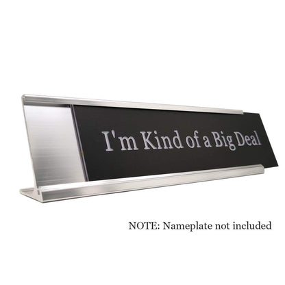 2" x 8" Aluminum Desk Name Plate Holder, Office Business Desk Sign Holder Desktop-5 Pack (Silver)