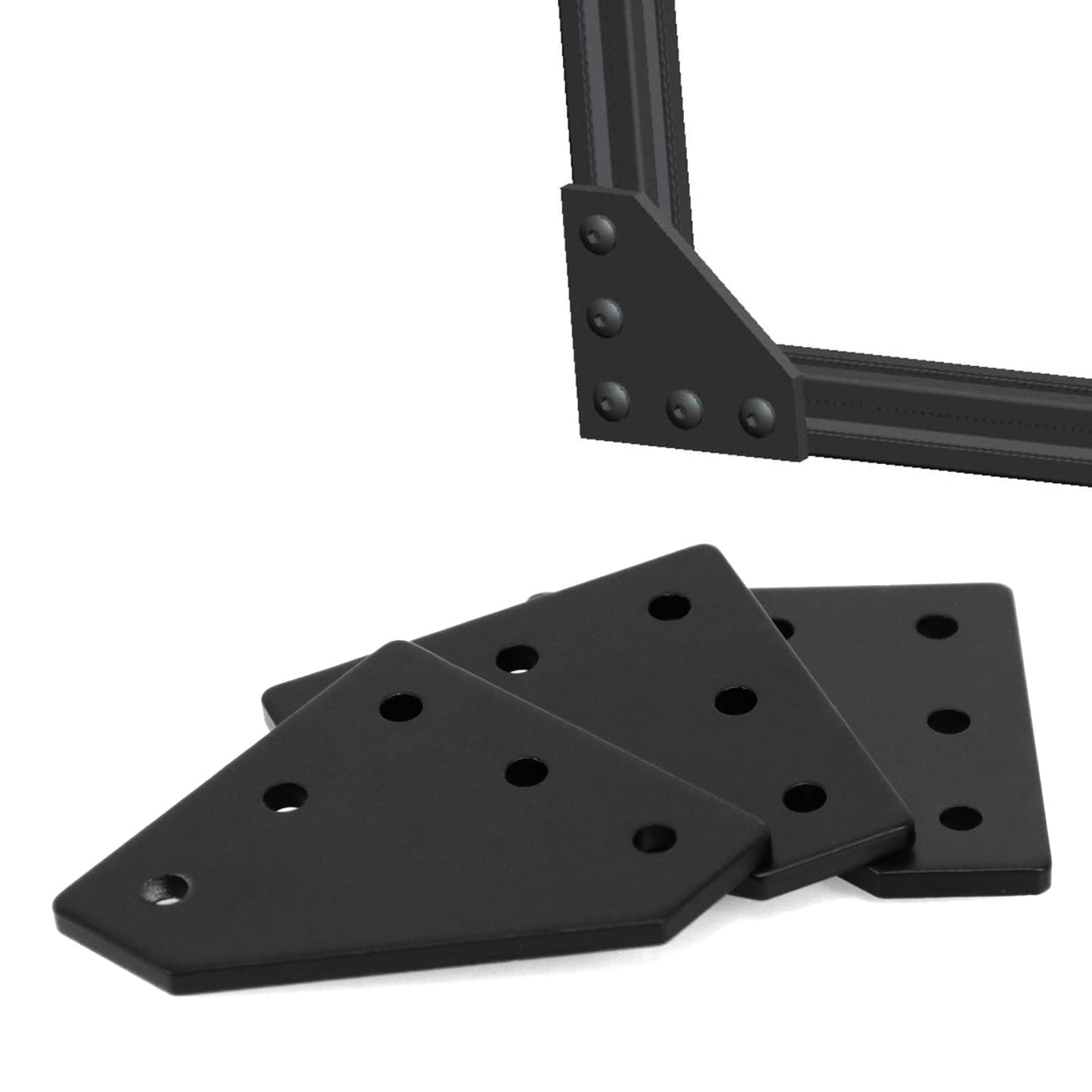 2020 Aluminum Extrusion Connector Bracket Set Included 8PCS Joint Plates,40Pcs M5 L-Slot Nuts and 40Pcs M5x8mm Hex Socket Cap Screw for 2020 Series Aluminum Profile 3D Printer Frame