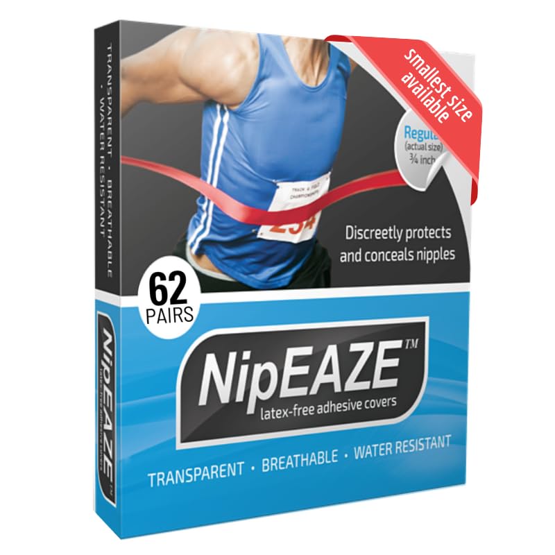 NipEaze Sports Nipple Covers for Men & Women – Anti-Chafing Pads for Running, Cycling & Workouts, 62 Pairs (124 Pcs)