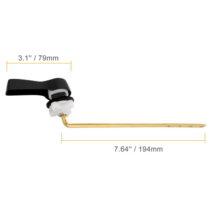 Universal Front Mount Toilet Handle Tank Flush Lever Replacement Handle with Stainless Steel Flapper Chains for Most Front Mount Toilets - Matte Black Finish Toilet Handle