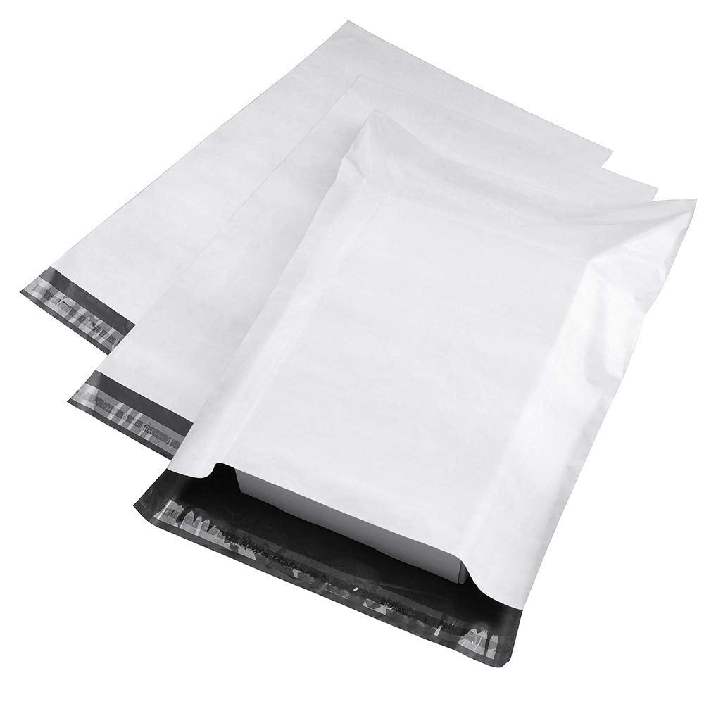 RyhamPaper Poly Mailers, 12" x 15.5" Envelopes Shipping Bags Self Sealing, 100 Bags(White)