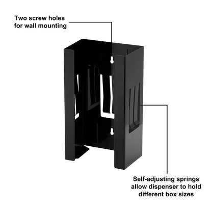 CASOMAN Magnetic Glove Dispenser - 8LBS Capacity, Wall Mount Magnet, Black Dispenser Box