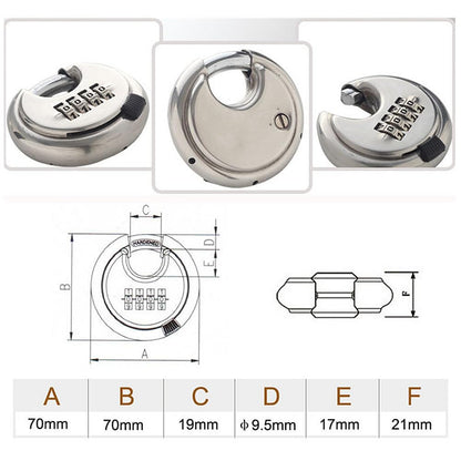 DIGIFLEX Heavy Duty Combination DISC Padlock - 4-Digit Security for Your Property - Toughened Stainless Steel Construction
