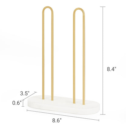 Dahey Scrunchie Holder Hair Tie Organizer Stand 2 Tier Modern Metal Hair Accessories Organizer Storage Display Jewelry Scrunchy Holder for Girls, Gold