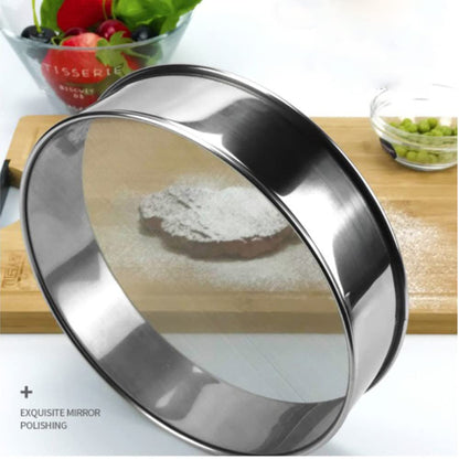 12 Inch Sieves Fine Mesh Strainer Stainless Steel Sifter Round Flour Sieve for Baking Straining Powdering