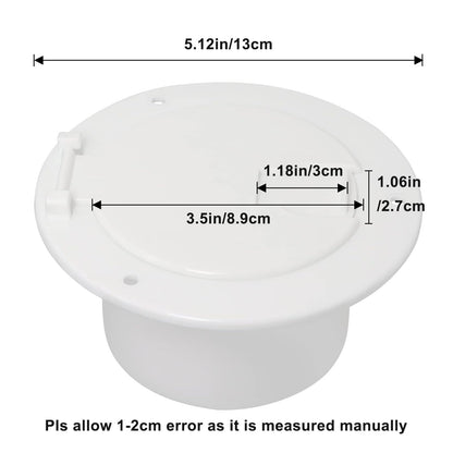 RV Cable Hatch - 2 Packs, 5" Round Electrical Cable Hatch for 30 and 50 Amp Cords, White RV Camper Trailer Power Cord Hatch Electrical Access Door