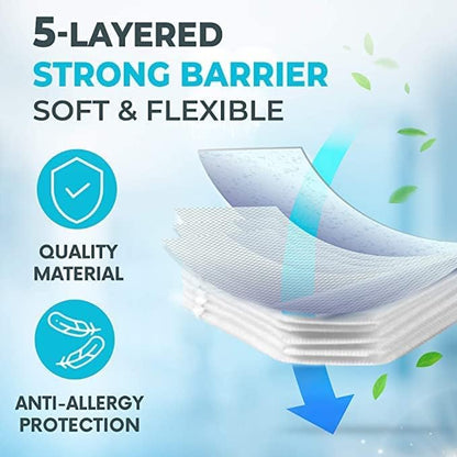 [20 PACK] 5-Ply Disposable Face Mask - Premium Material and Comfortable Fit for Safe and Effective Wear