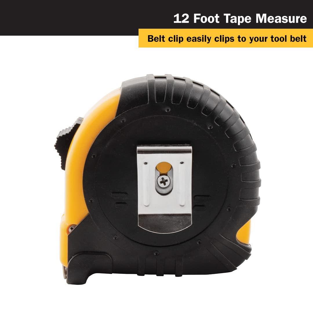Titan 10912 6-Piece 12-Foot Tape Measure Bulk Set with Easy-Read Standard Markings and Durable Case