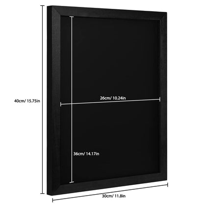 Umtiti Chalkboard, 30 * 40 cm, Black Solid Wood Frame，Magnetic Surface Chalkboard for Kitchen Home, Office, Restaurantand and Wall Decor，BK-3040-CA