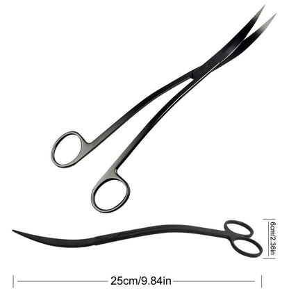 Aquarium Wave Scissors, KABASI 9.8 inch Long Stainless Steel Tank Plant Trimmer Aquascaping Tools Scissors with Carbonation Protection Coating, Perfect for Aquarium Tank Terrariums