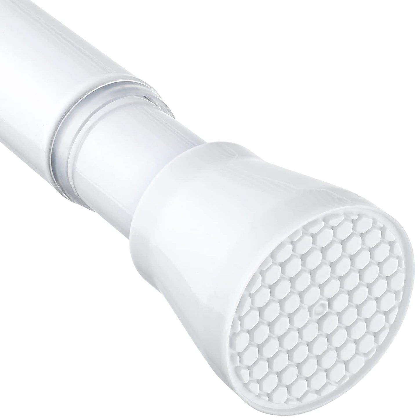 Tension Curtain Rod 30 to 64 Inch White Curtain Rod Adjustable Expandable Spring Tension Curtain Rod No Drilling 7/8" Spring Loaded Curtain Rods for Windows Bedroom Closet Doorway Door
