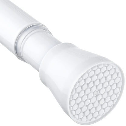 Tension Curtain Rod 30 to 64 Inch White Curtain Rod Adjustable Expandable Spring Tension Curtain Rod No Drilling 7/8" Spring Loaded Curtain Rods for Windows Bedroom Closet Doorway Door