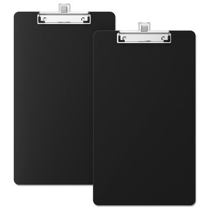 Zoenley Legal Size Clipboard with Pen Holder, Black 8.5 x 14 Plastic Clip Board for Lawyer, Nurse, Business, Size 9 x 15, with Low Profile Clip, Office & School Supplies(2Pack)
