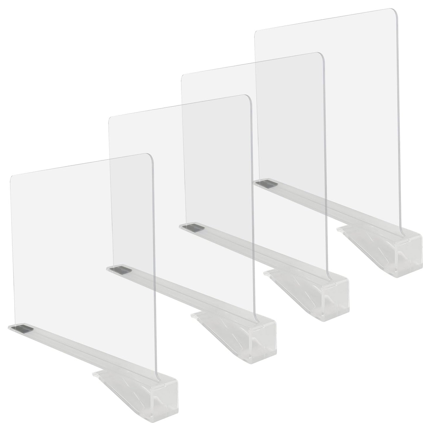 AeKeatDa 8 Pack Acrylic Shelf Dividers for Closets,Books,Clear Shelf Separators Multifunctional Shelf Divider for Kitchen Cabinets, Home,Bookcases and Others