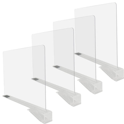 AeKeatDa 8 Pack Acrylic Shelf Dividers for Closets,Books,Clear Shelf Separators Multifunctional Shelf Divider for Kitchen Cabinets, Home,Bookcases and Others