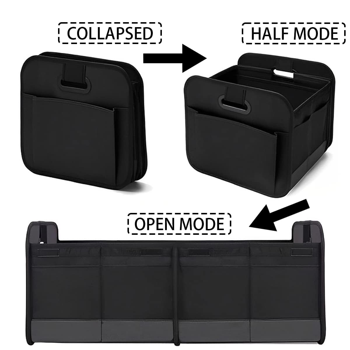 XINLIYA Car Trunk Organizer, Multi-Compartment Foldable Trunk Groceries Organizer, Collapsible Waterproof Premium Oxford Cargo Storage, Auto Accessories Universal for SUV Truck Sedan