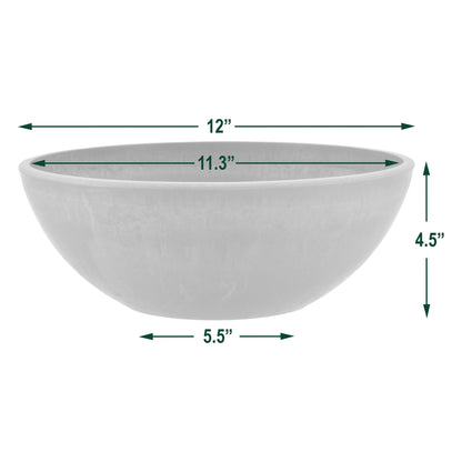 Arcadia PSW M30DC Garden Bowl, 12 by 4.5-Inch, Dark Charcoal