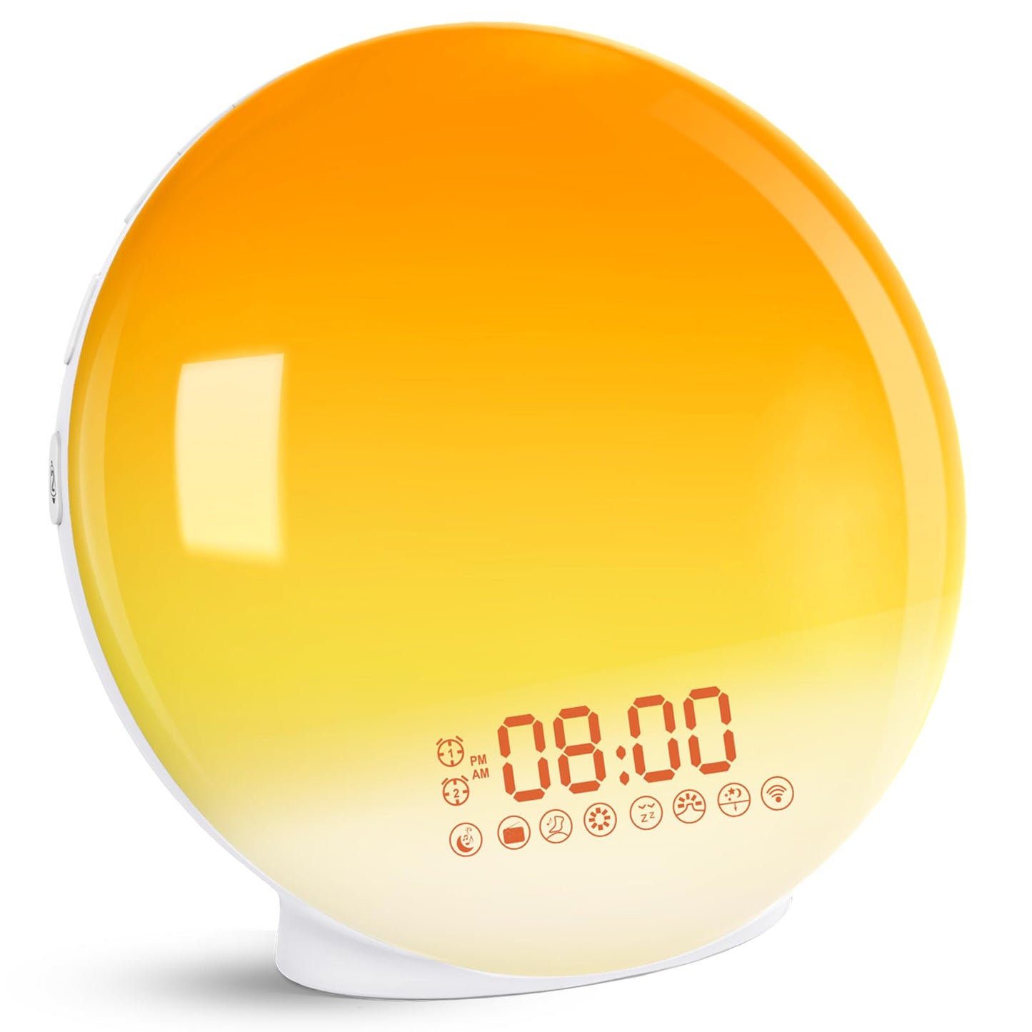 Cadrim Wake up Light, Natural Sunrise Simulation Alarm Clock Sunset Fading with Dual Alarm Clocks Snooze Function 7 Natural Sounds Setting Color Changeable Beside Nightlight and FM Radio for Bedroom