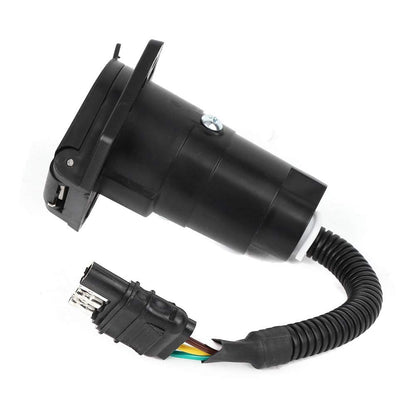 4 to 7 pin Trailer Adapter, 6-24V Multi-Tow 4 Pin to 7 Pin Trailer Wiring Harness Tow Hitch Wire Adaptor with Bracket Waterproof Connector US Type