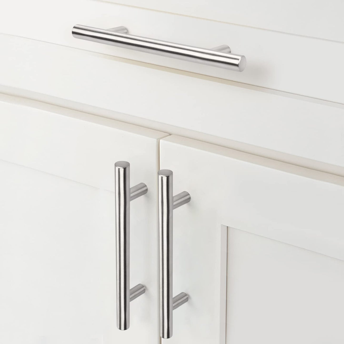 30 Pack - 3-3/4" Hole Center 96mm Cabinet Handle goldenwarm Kitchen Cabinet Handles Brushed Nickel Stainless Steel Kitchen Cupboard Cabinet Pulls Drawer pulls 6" (150mm) Length