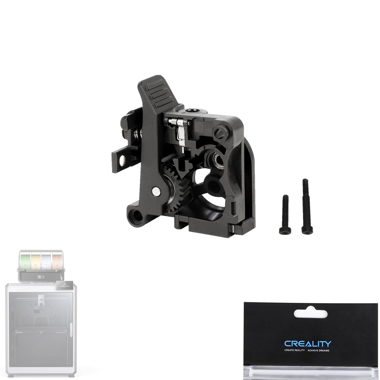 Creality Official K2 Plus Extruder Front Cover Kit, K2 Plus Extruder Front Cover_Near_Black, Drive Extruder Kit, 3D Printer Accessories for K2P