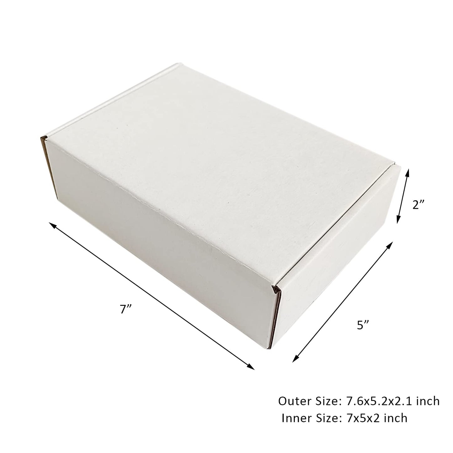 zmybcpack 30 Pack 7x5x2 inch Small Shipping Boxes Mailers, White Corrugate Cardboard Shipping Box Literature Mailer Box for Mailing, Packing, Shipping