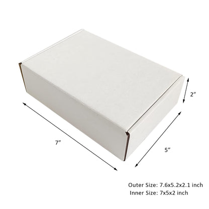 zmybcpack 30 Pack 7x5x2 inch Small Shipping Boxes Mailers, White Corrugate Cardboard Shipping Box Literature Mailer Box for Mailing, Packing, Shipping