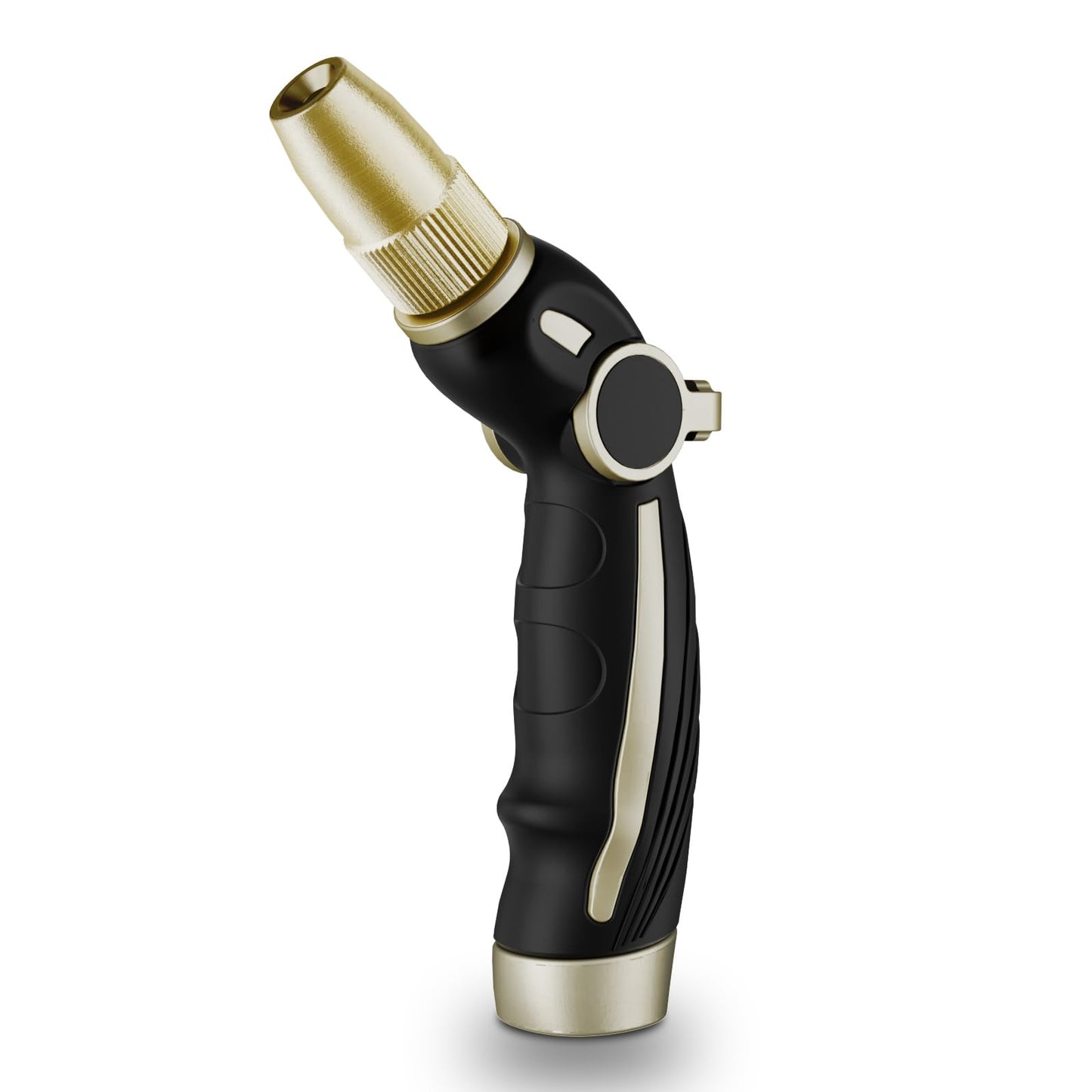 RESTMO Hose Nozzle Sprayer, Heavy Duty Brass Head, High Pressure Metal Water Hose Nozzle for Car Washing, Garden Cleaning, Lawn and Plant Watering, Adjustable Thumb Flow Control, 4 Spray Patterns