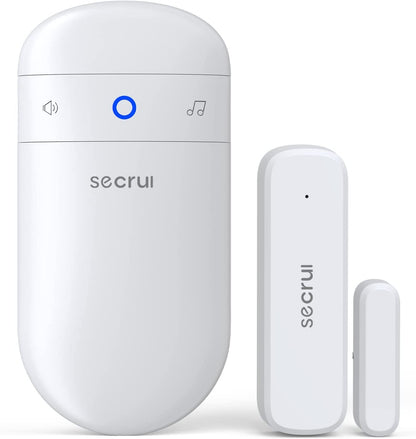 SECRUI Door Chime, Door Chimes When Door Opens with 5 Adjustable Volumes, Easy Installation, 52 Chimes, 500ft Wireless Range, M508+D7, White