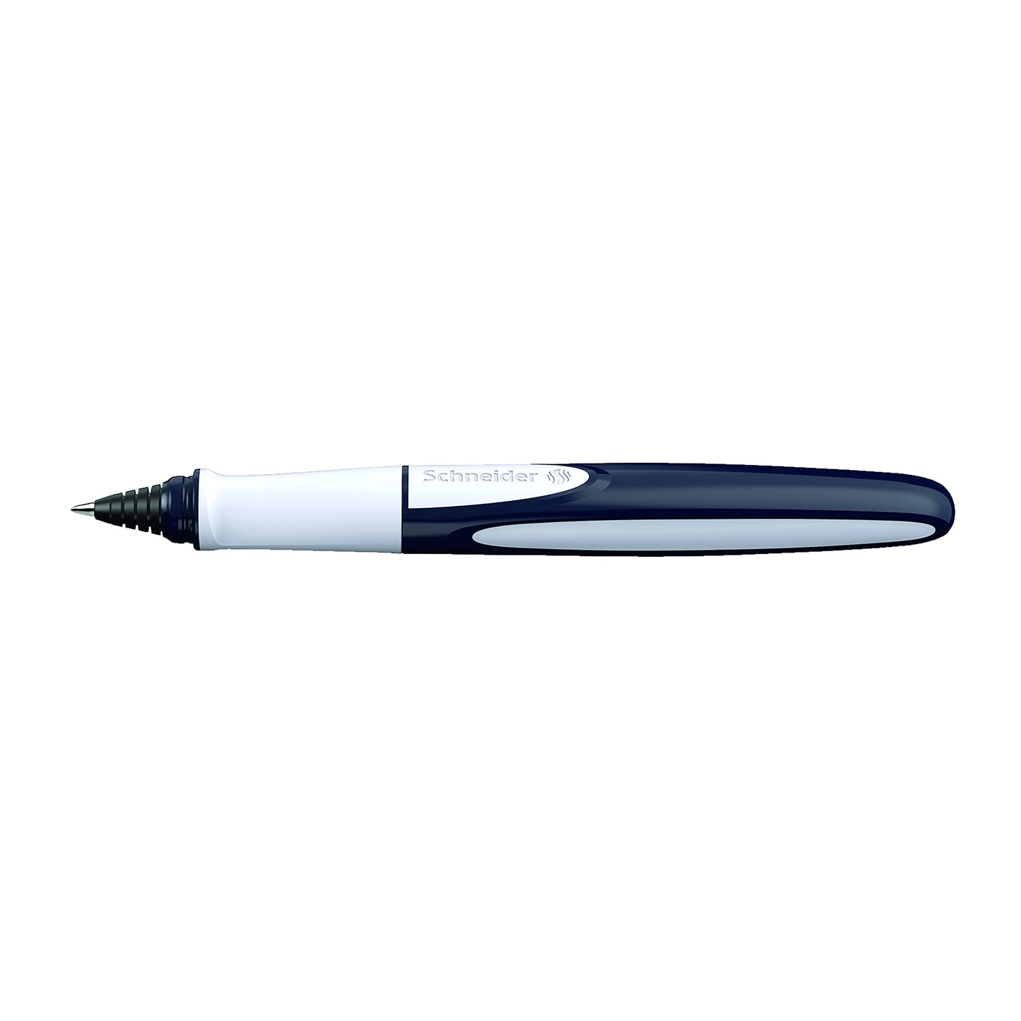 Schneider Ray Cartridge Rollerball Pen, M (Medium), Refillable, Dark Blue/Light Gray Barrel, Royal Blue Erasable Ink Cartridge (187803), RS187803