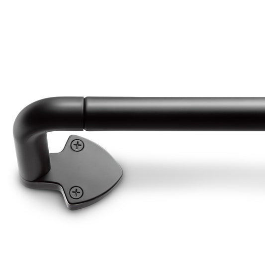 Zeerobee Curtain Rods for Windows 32 to 45, Adjustable 3/4 inch Blackout Drapery Pole Wrap Around Curtain Rods for Bedroom, 32"- 45", Black