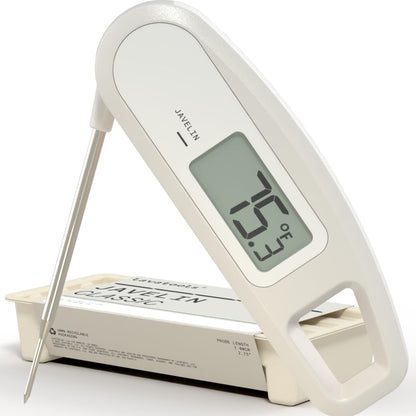 Lavatools Javelin® Ultra-Fast 2-Second Digital Instant Read Meat Thermometer for Cooking, 2.75" Probe, Compact Foldable Design, Large Display, Splash Resistant – Milk