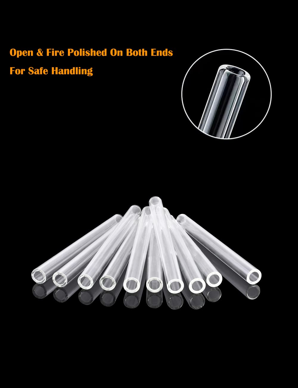 10 Pieces of Clear Glass Tubes 6 Inches Long 12mm OD 8mm ID 2mm Thick Wall Glass Borosilicate Blowing Tubes