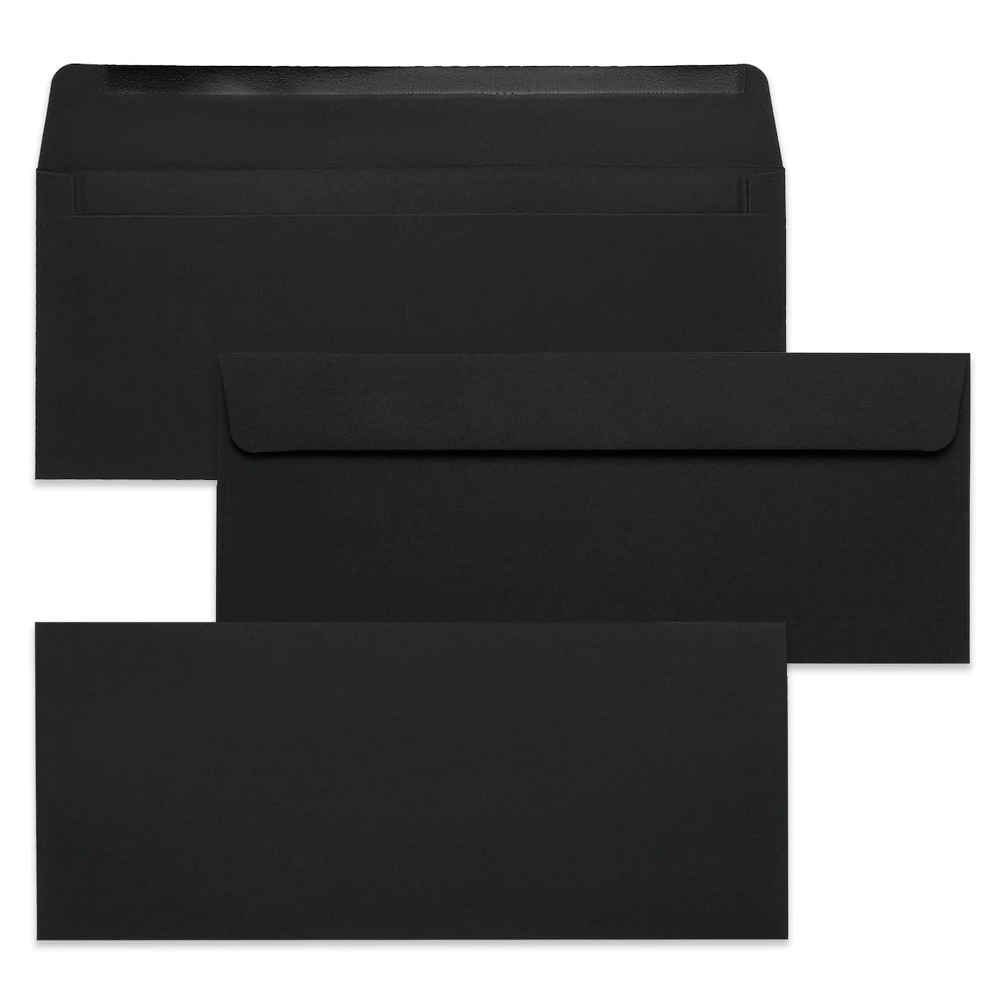 100 Pack Thickened #10 Business Envelopes,4-1/8 x 9-1/2 inches Invitation Envelopes,Perfect for Home Office & Business Mails (Black)