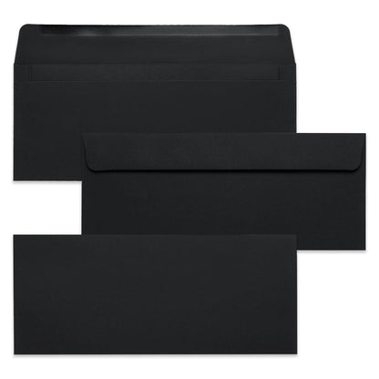 100 Pack Thickened #10 Business Envelopes,4-1/8 x 9-1/2 inches Invitation Envelopes,Perfect for Home Office & Business Mails (Black)