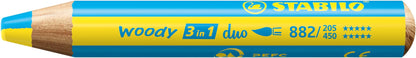STABILO Multi-Talented Pencil woody 3 in 1 duo - Pack of 6 - Assorted Colors with Sharpener