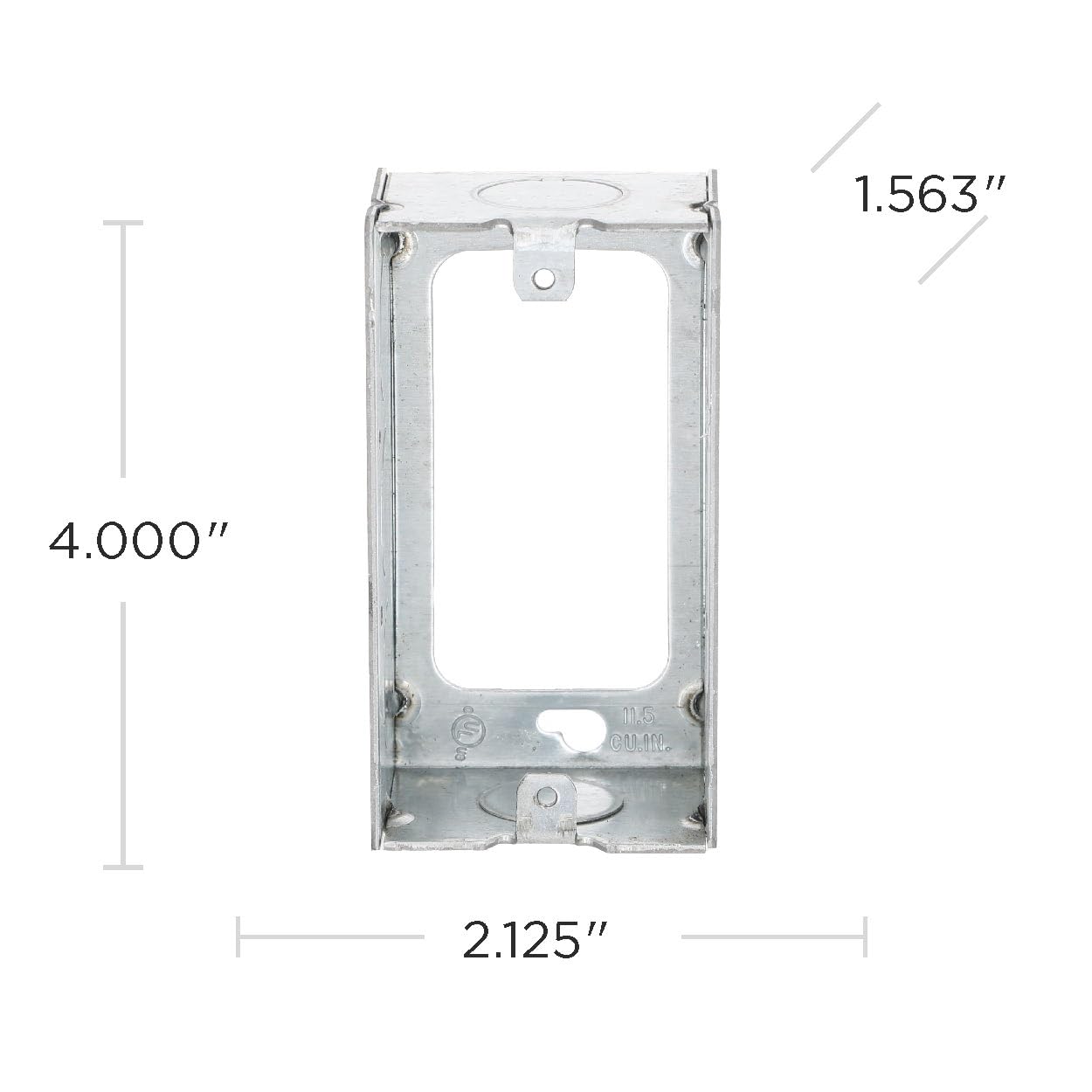 RACO 653 Utility Box, 1 Gang, 11.5 Cu-in X 4 in L X 2 in W X 1-1/2 in D, 4" x 2", Product Specific
