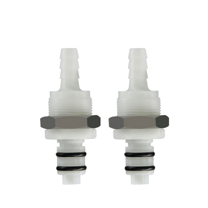 BBTUS 2PCS 1/4" 3/8" 5/16" Plastic Tube in-line Hose Quick Connector with Shut-Off valve, Panel Mounting Quick Release Coupling, Male Quick Connect Barbed Fittings (2x Male Connector)