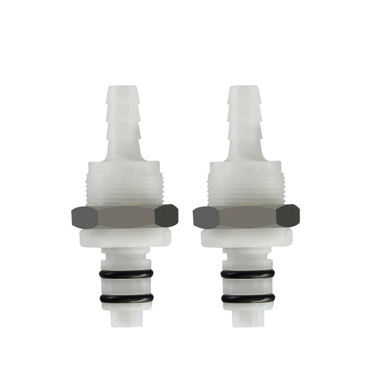 BBTUS 2PCS 1/4" 3/8" 5/16" Plastic Tube in-line Hose Quick Connector with Shut-Off valve, Panel Mounting Quick Release Coupling, Male Quick Connect Barbed Fittings (2x Male Connector)