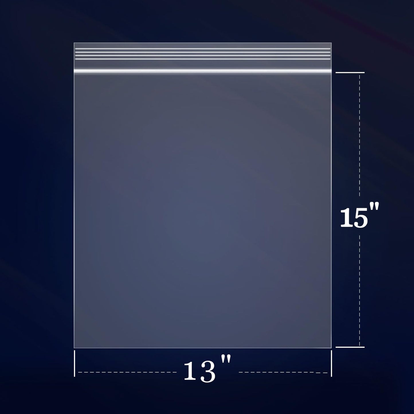 100 Count - 13" x 15", 2 Mil Clear Plastic Reclosable Zip Poly Bags with Resealable Lock Seal Zipper for Clothing, T-Shirts, Pants