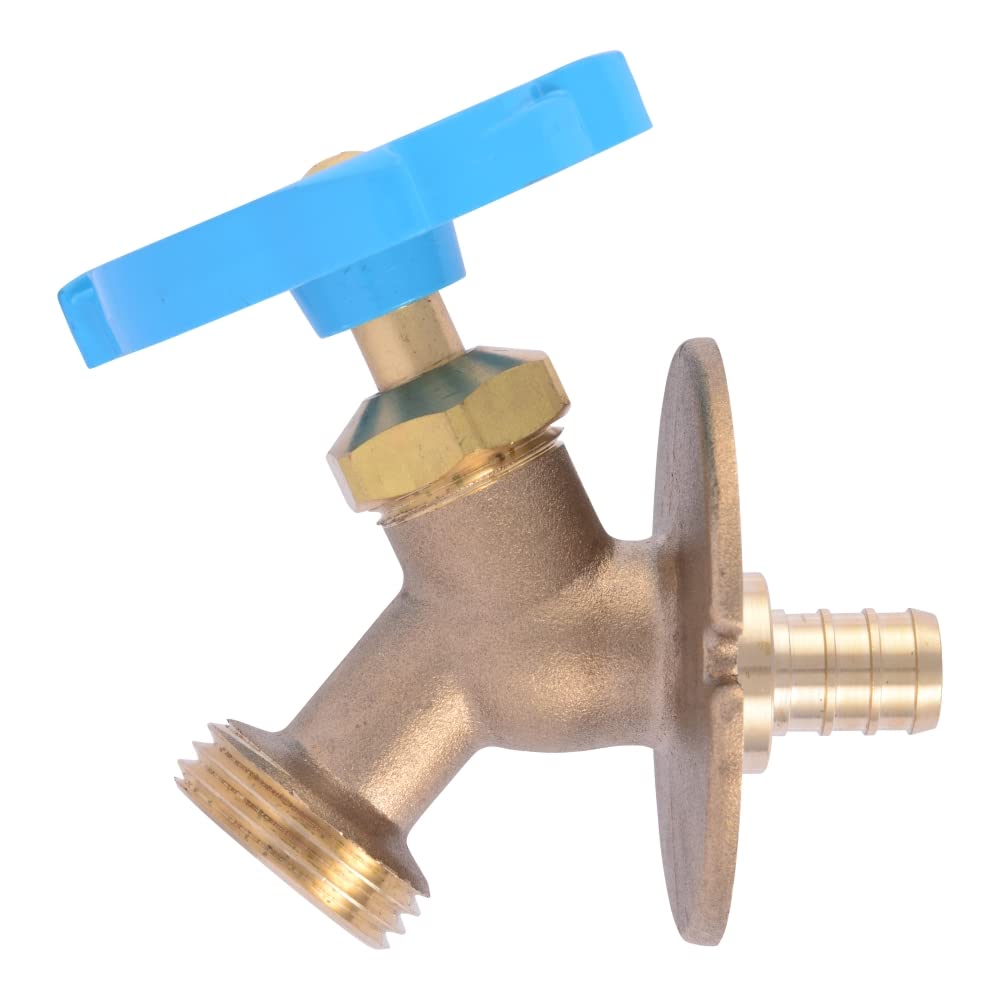 Sharkbite 1/2 x 3/4 Inch MHT Brass Crimp 45 Degree Hose Bibb, PEX Pipe, PE-RT, UC24632Z