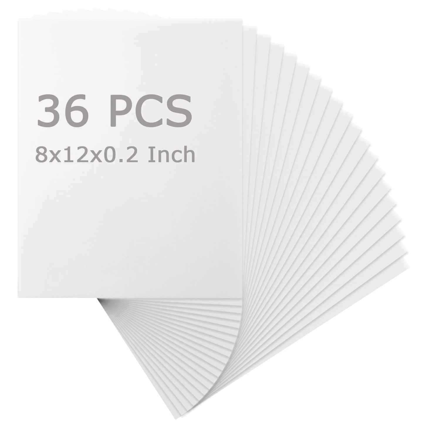 DAJAVE 36Pack 8x12 Inch Foam Core Board, 3/16(5MM) Inch Thickness White Foam Boards, Polystyrene Poster Board Foam Backing Boards for Craft, Presentations, School, Office & Art Projects