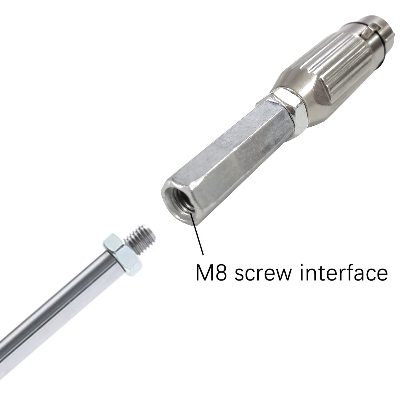 JQDML 3XLR Connector M8 Thread 10.5cm Total Length DIY End Connector for Reciprocating Linear Actuator