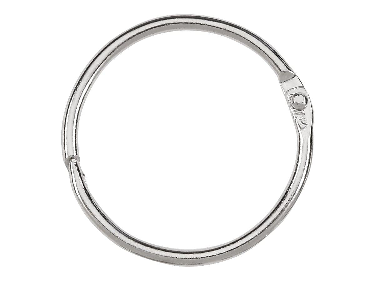 Acco Metal Book Rings, 1-1/2in Diameter, 100 Rings Per Box (ACC72204)