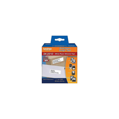 Brother DK-2210 for QL Series Continuous Length Paper Label Roll, 1-1/7-Inch Wide, 4.14x3.96x1.98