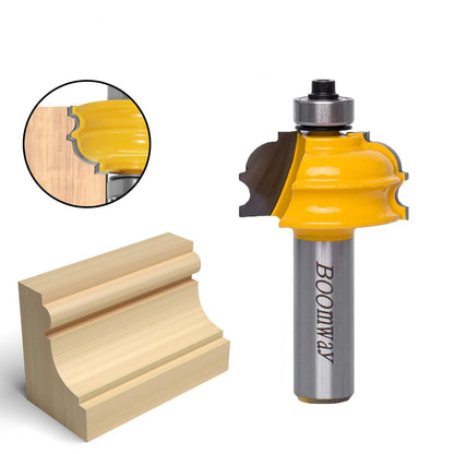 Boomway Architectural Molding Router Bits 1/2-inch Shank Milling Cutter for Cabinet Panel Edge Forming Made of 45# Carbon Steel Tungsten Carbide Alloy Blade for Woodwork Tools