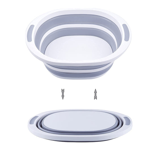 AAKitchen Collapsible Portable Wash Basin and Chop Board Sink for RV Trailers Camping - Foldable Dishpan Tub