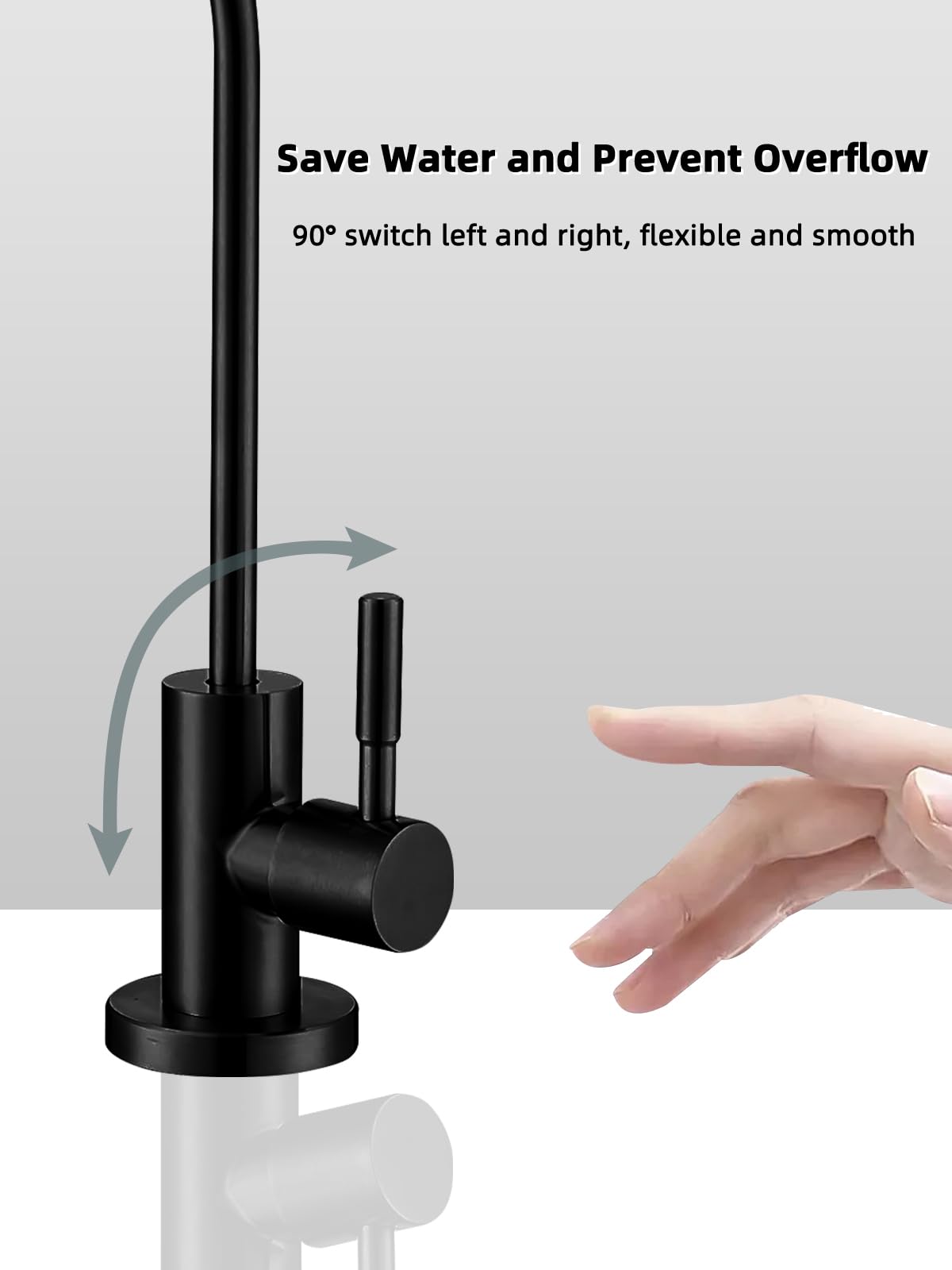 Bifordo Drinking Water Faucet Matte Black,Lead-Free Water Filter Faucet,Easy to Install Reverse Osmosis Faucet for Kitchen Bar Sink