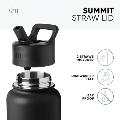Simple Modern Water Bottle with Straw | Insulated Stainless Steel for Sports Gym | Summit Collection | 22oz | Almond Birch